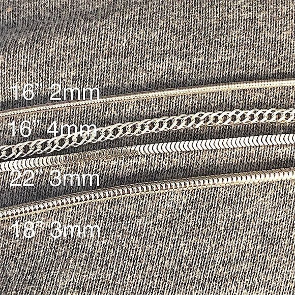 Vintage Sterling Silver Chains 16” 18” 22”